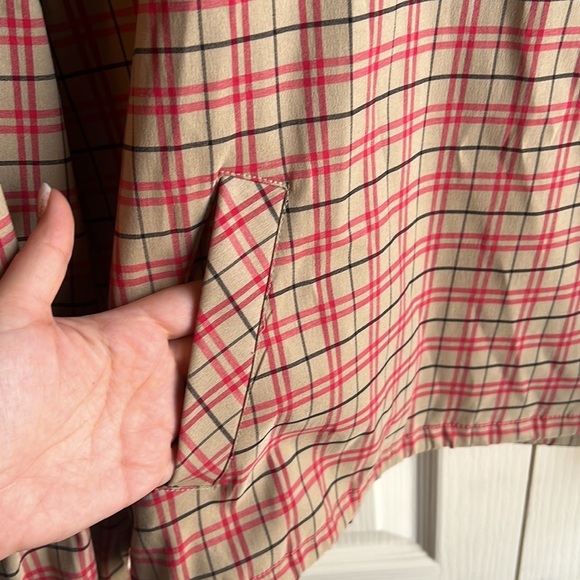 Vintage Red Plaid Pullover Rain Jacket | Size Medium - Picture 4 of 7